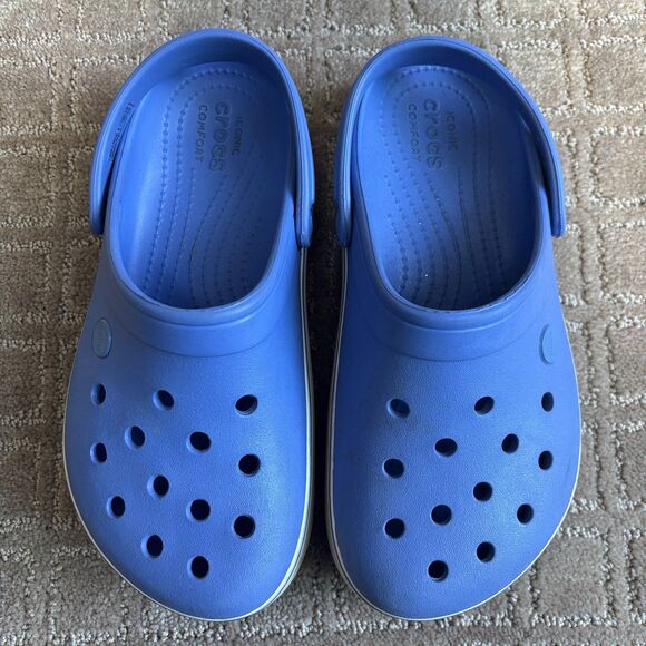 Crocs Crocband Platform Clog Womens 7 Periwinkle Blue Chunky Waterproof Rubber - Picture 3 of 9